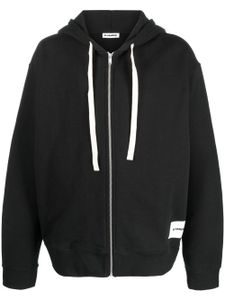 Jil Sander hoodie en coton à fermeture zippée - Noir