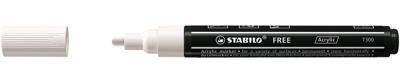 STABILO free acrylmarker T300, ronde punt, 2-3 mm, wit