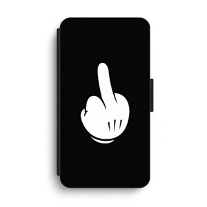 Middle finger black: iPhone XS Max Flip Hoesje