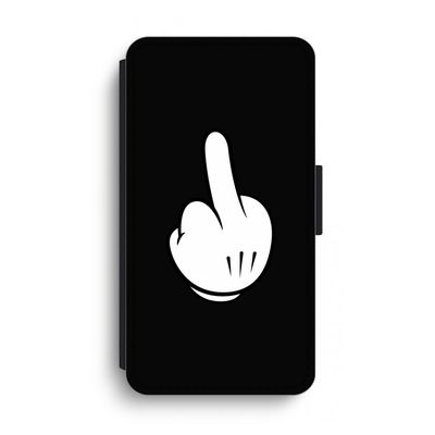 Middle finger black: iPhone XS Max Flip Hoesje