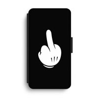 Middle finger black: iPhone XS Max Flip Hoesje