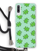 Groene blaadjes: Samsung Galaxy A70 Transparant Hoesje met koord