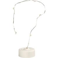 Micro LED verlichting - 6 lampjes - koperdraad - 27 cm - op batterijen - stolp decoratie Micro LED verlichting - 6 lampjes - koperdraad - 27 cm - op batterijen - stolp decoratie