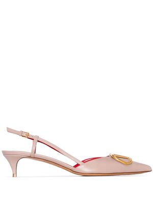 Valentino Garavani escarpins Vlogo Signature 40 mm à bride arrière - Tons neutres