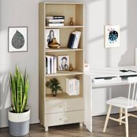 Hoge kast HAMAR 60x35x180 cm massief grenenhout honingbruin