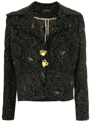 Olympiah blazer Tyria à motif cœur - Noir