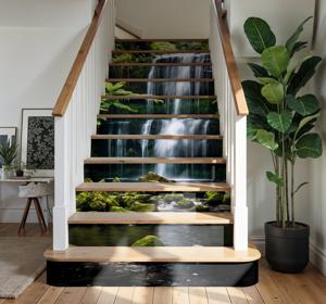 Waterval stenen trap sticker