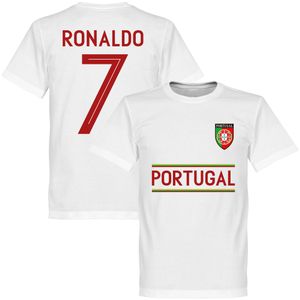 Portugal Ronaldo 7 Team T-Shirt-  Wit