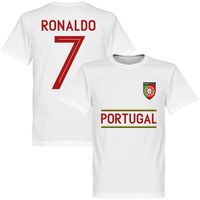 Portugal Ronaldo 7 Team T-Shirt-  Wit - thumbnail