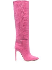 Paris Texas bottes 120 mm à effet peau de crocodile - Rose