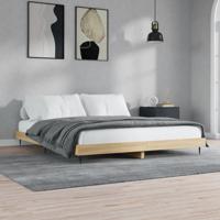 Bedframe zonder matras 200x200cm spaanplaat sonoma eikenkleurig