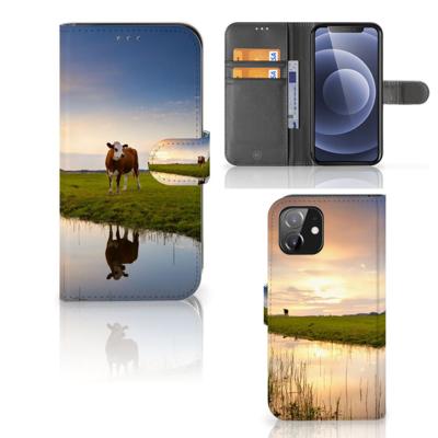 iPhone 12 | 12 Pro (6.1") | Telefoonhoesje | Met pasjeshouder | Koe