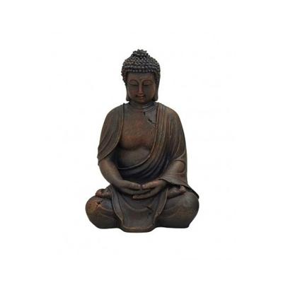 Beeldje boeddha - polystone - oud bruin - 30 cm - tuindecoratie