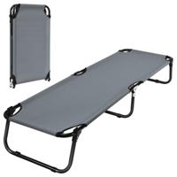 Veldbed Campingbed tot 150 kg Belastbaar Klapbed Ligbed Campingbed Eenpersoonsbed 191 x 56 x 31 cm Grijs