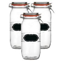 Weckpot/inmaakpot - 6x - 2L - glas - met beugelsluiting - incl. etiketten - Weckpotten