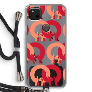 Dogs: Pixel 4a Transparant Hoesje met koord