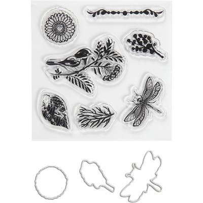 Creativ Company Stempels en snijmallen, dieren en groen, afm 2,5-6 cm, 1 doos