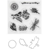 Creativ Company Stempels en snijmallen, dieren en groen, afm 2,5-6 cm, 1 doos