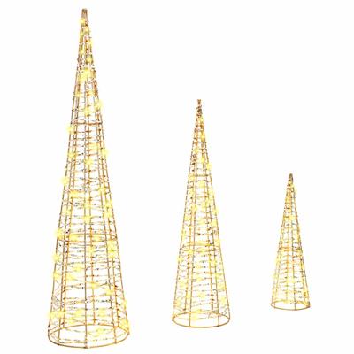 Kerstboom met 90 LED 3 pcs Warmwit 40 cm 60 cm 80 cm PET