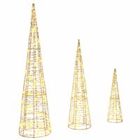 Kerstboom met 90 LED 3 pcs Warmwit 40 cm 60 cm 80 cm PET