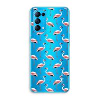 Flamingoprint groen: Oppo Find X3 Lite Transparant Hoesje