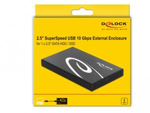 DeLOCK 42611 behuizing voor opslagstations HDD-/SSD-behuizing Zwart, Wit 2.5"