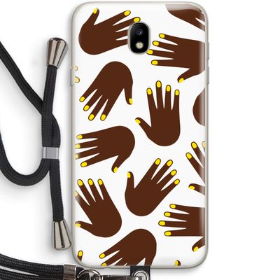 Hands dark: Samsung Galaxy J7 (2017) Transparant Hoesje met koord
