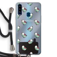 Vogeltjes: Samsung Galaxy A20s Transparant Hoesje met koord