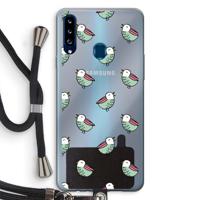 Vogeltjes: Samsung Galaxy A20s Transparant Hoesje met koord - thumbnail