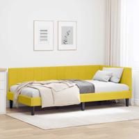 Hoekbedframe met hoofdeinde Geel 90 x 190 cm Fluweel