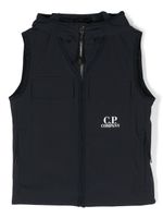 C.P. Company Kids gilet à logo imprimé - Bleu