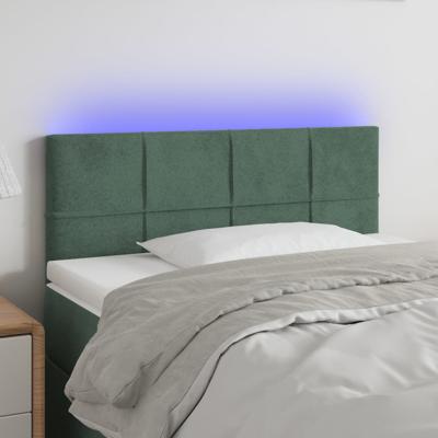 Hoofdbord LED 100x5x78/88 cm fluweel donkergroen