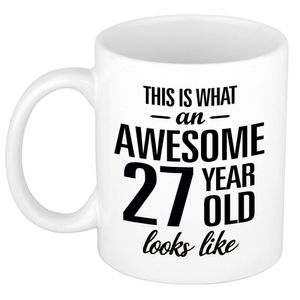 Awesome 27 year cadeau mok / verjaardag beker 300 ml   -