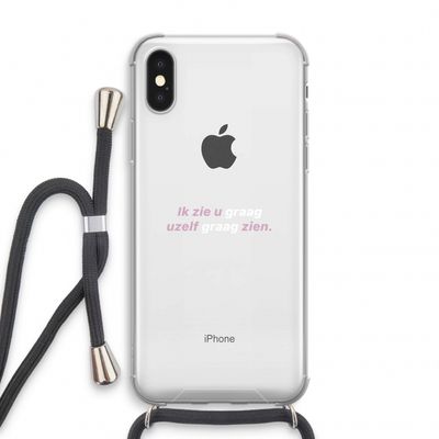 uzelf graag zien: iPhone X Transparant Hoesje met koord