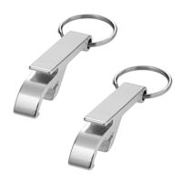 Flessen openers sleutelhanger - 4x - zilver - 5.5 cm - met sleutelsring
