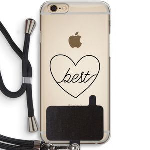 Best heart black: iPhone 6 / 6S Transparant Hoesje met koord