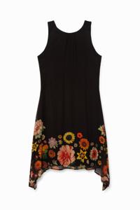 Mouwloze gebloemde jurk - BLACK - XL