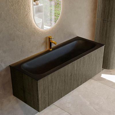 Badmeubel Mondiaz Kurve | 120 cm cm | Meubelkleur Shadow | Wastafelkleur Urban | Solid surface | Wasbak midden spoelbak | 1 kraangat