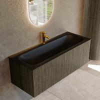 Badmeubel Mondiaz Kurve | 120 cm cm | Meubelkleur Shadow | Wastafelkleur Urban | Solid surface | Wasbak midden spoelbak | 1 kraangat