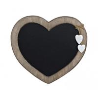 Memo krijtbord - hart vorm - 27 cm - 30 x 27 cm - wanddecoratie hartvormig schrijfbord