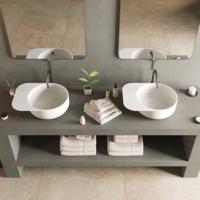 Wastafel Ideavit Solidcap 6.0 Opbouw 50x38x15.5 cm Solid Surface Mat Wit Ideavit