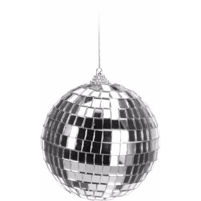 Kerstbal - discobal - zilver - D10 cm - piepschuim/glas - spiegelbol - kerstversiering
