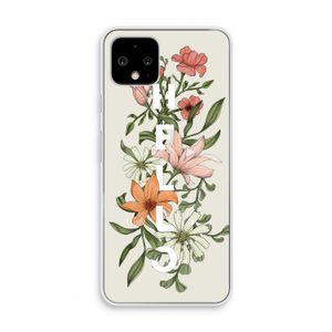 Hello bloemen: Pixel 4 Transparant Hoesje