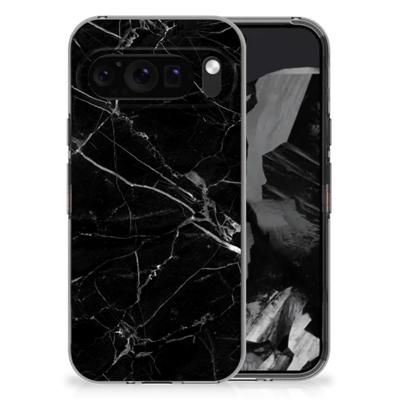 Google Pixel 9 Pro XL | TPU | Siliconen hoesje | Marmer Zwart - Origineel Cadeau Vader