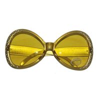 Gouden disco verkleed bril met diamantjes   -