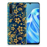 OPPO A91 | TPU Case | Gouden Bloemen