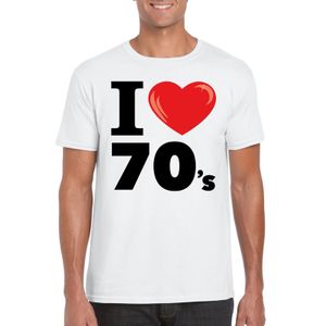 I love 70's t-shirt wit heren 2XL  -