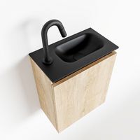 Toiletmeubel Mondiaz Ture | 40 cm | Meubelkleur Washed oak | Eden wastafel Urban Rechts | 1 kraangat