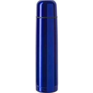 RVS Isoleerfles/thermosfles kobalt blauw 1 liter   -