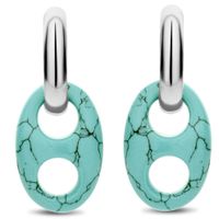 TI SENTO-Milano 7879TQ Oorhangers Koffiebooncharm zilver turquoise 13 x 24 mm